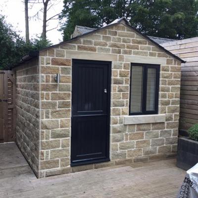 outdoor stone built garage extension glossop hadfield derbyshire